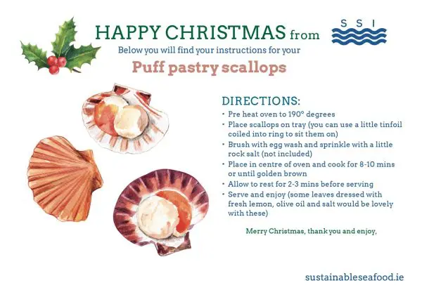 Puff pastry Garlic  1/2 Shell Irish Scallops - Image 3